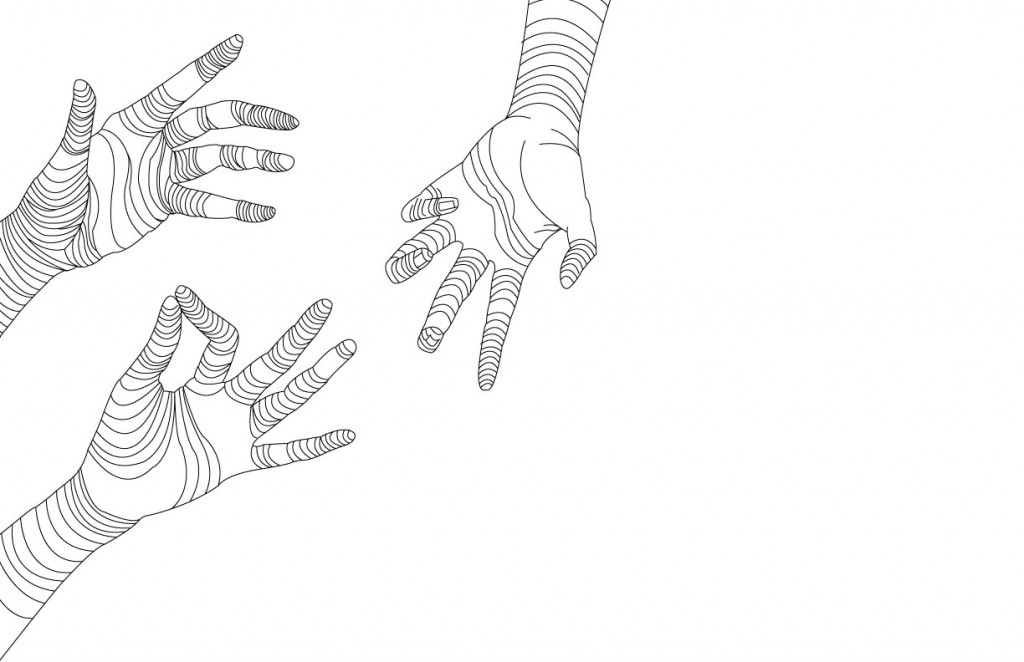 Compositional Hand Contour Drawing- Adobe Illustrator 