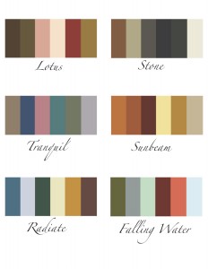 My original six color palettes