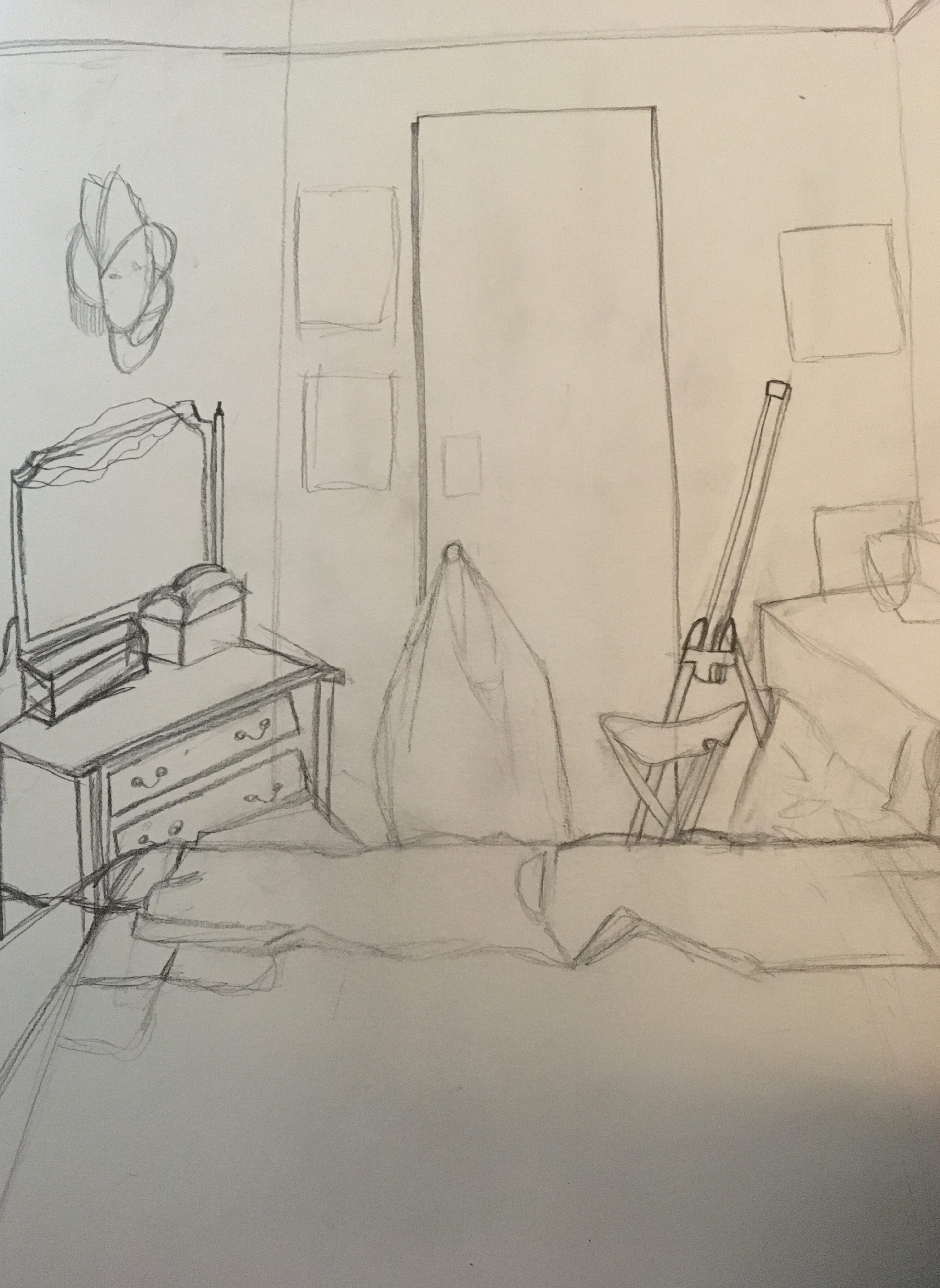 Week 2- Draw your bed and space around it, view from window