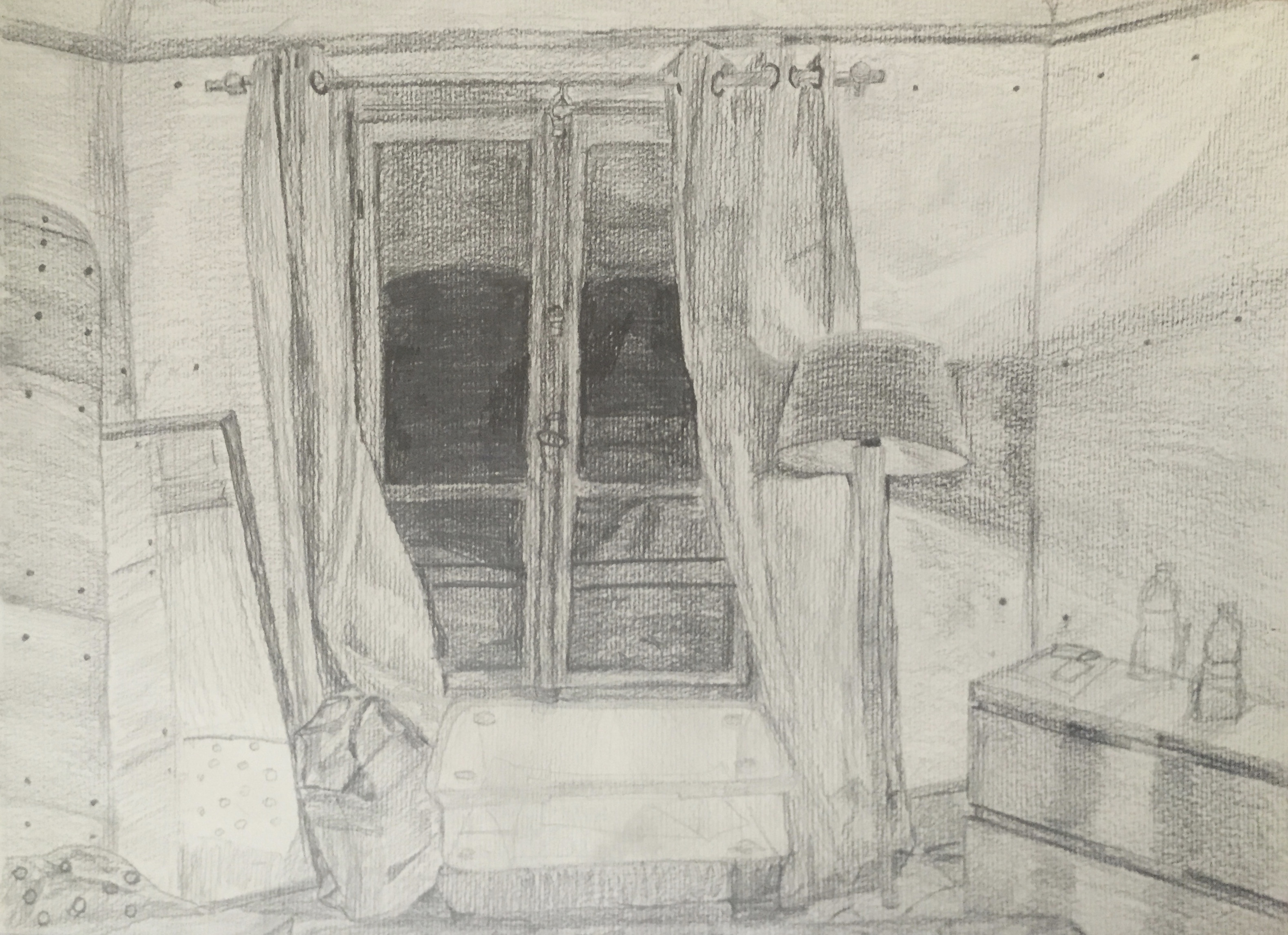Draw your bedroom- A3 pencil