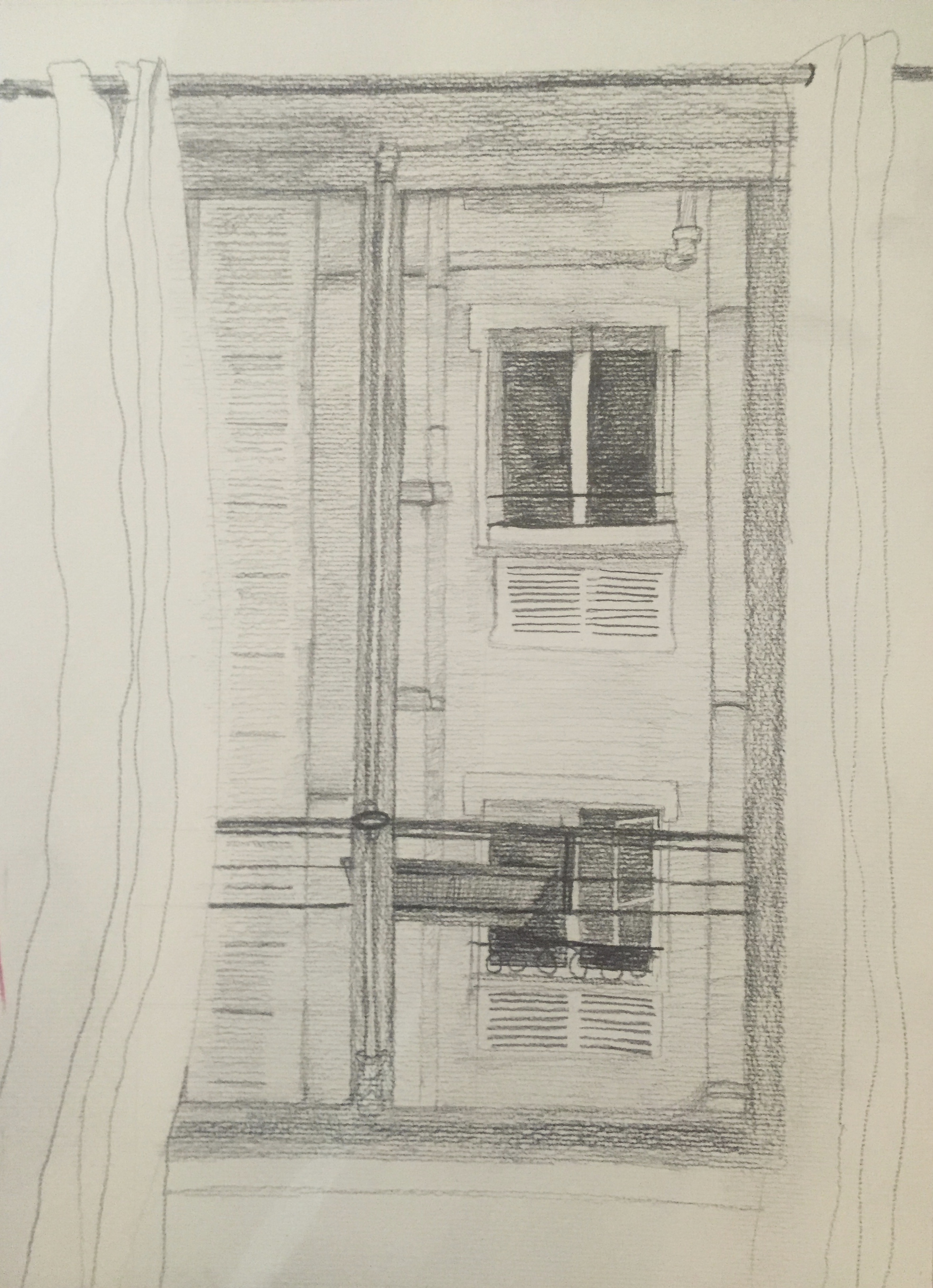 Draw the view from your window – A3 pencil