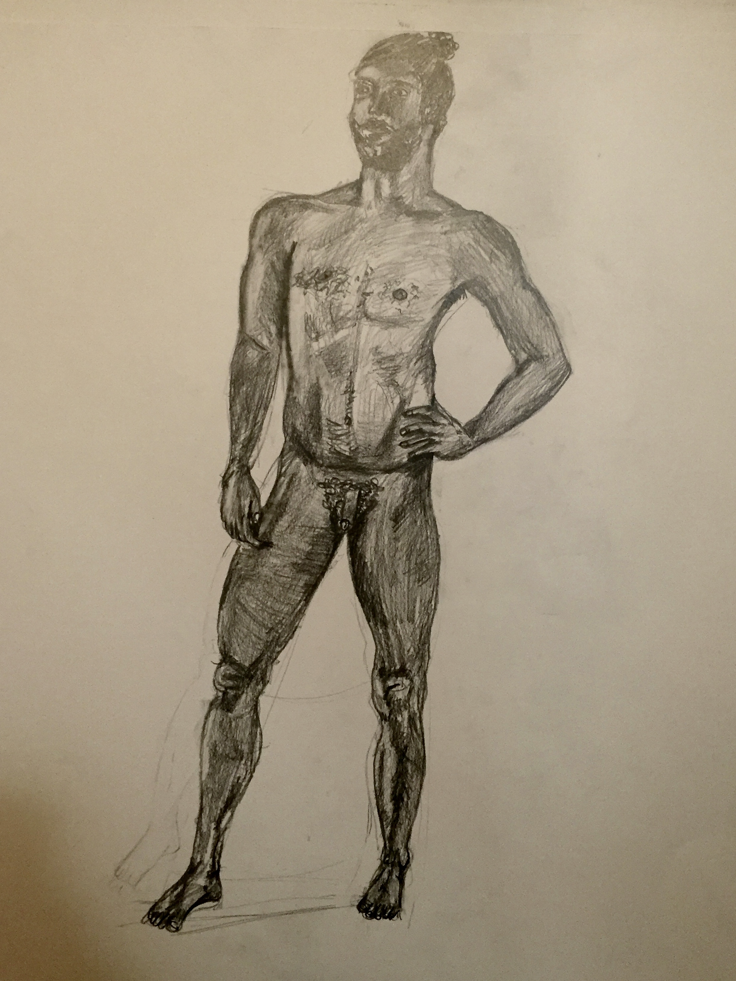 Nude drawing man – pencil