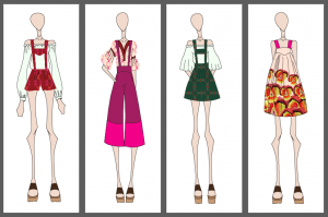 Four look collection with patterns
