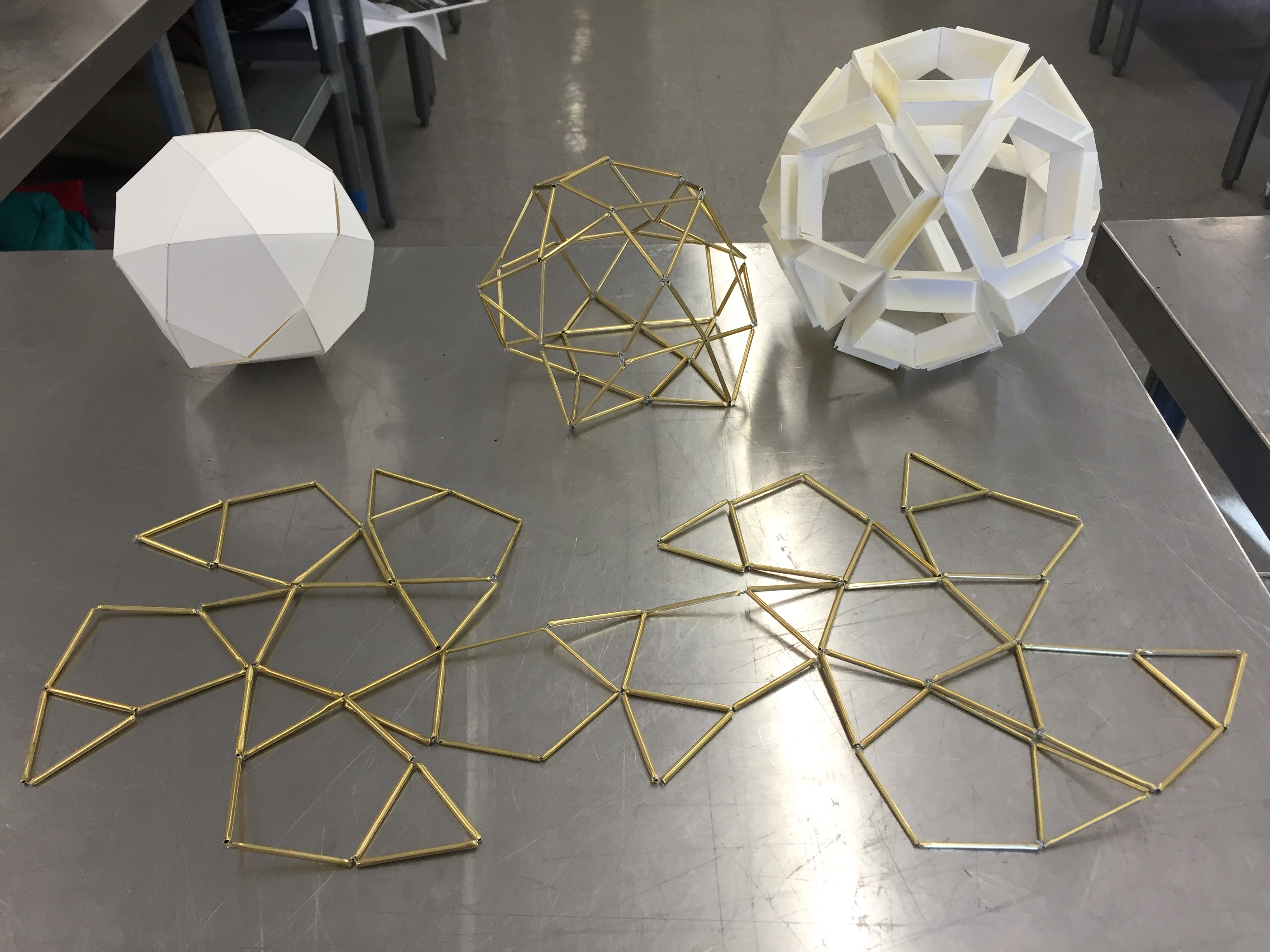 Wire and Paper Icosidodecahedron Creations