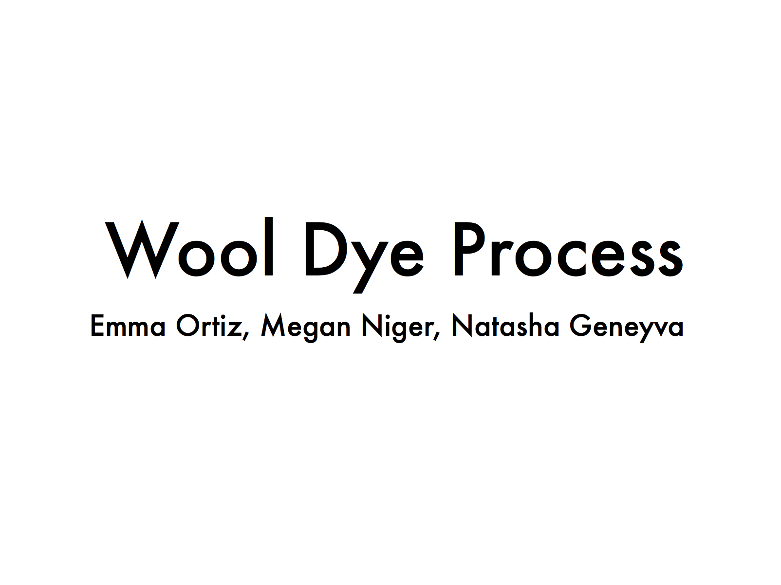 Wool Dying Experience