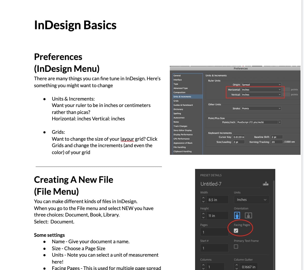 InDesign Basics – John’s handout
