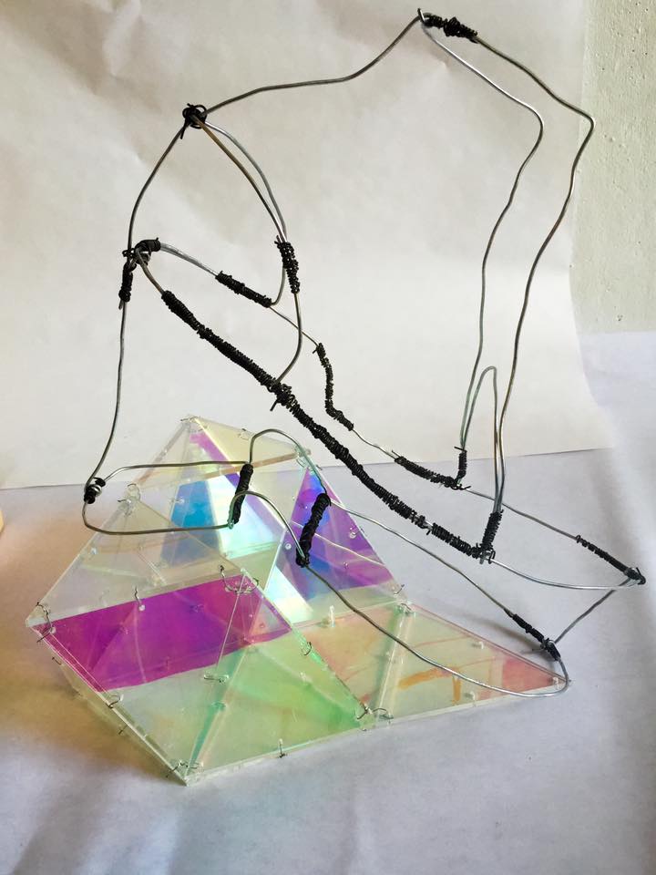 Space and Materiality: Wire Boot and Plexiglass Shoe Stand