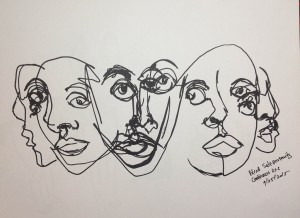 Self- Portraits, Blind Continuos line