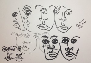 Self Portraits, Blind Parallel Drawings 
