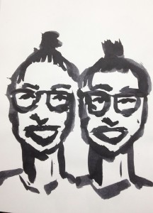 Portrait of a Friend, India Ink