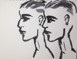 Parallel Drawing, India Ink.