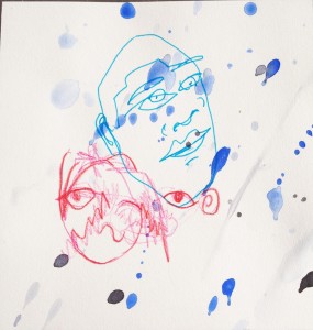 Collaborative spill sheet with blind self-portraits
