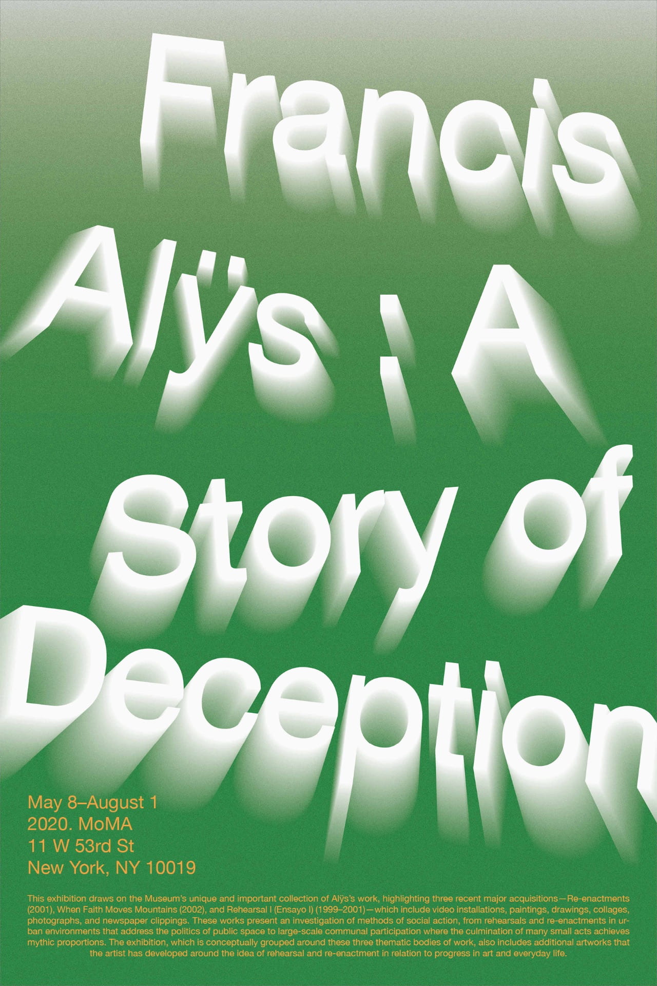 Core Lab Typography: Poster: Francis Alÿs: A Story of Deception