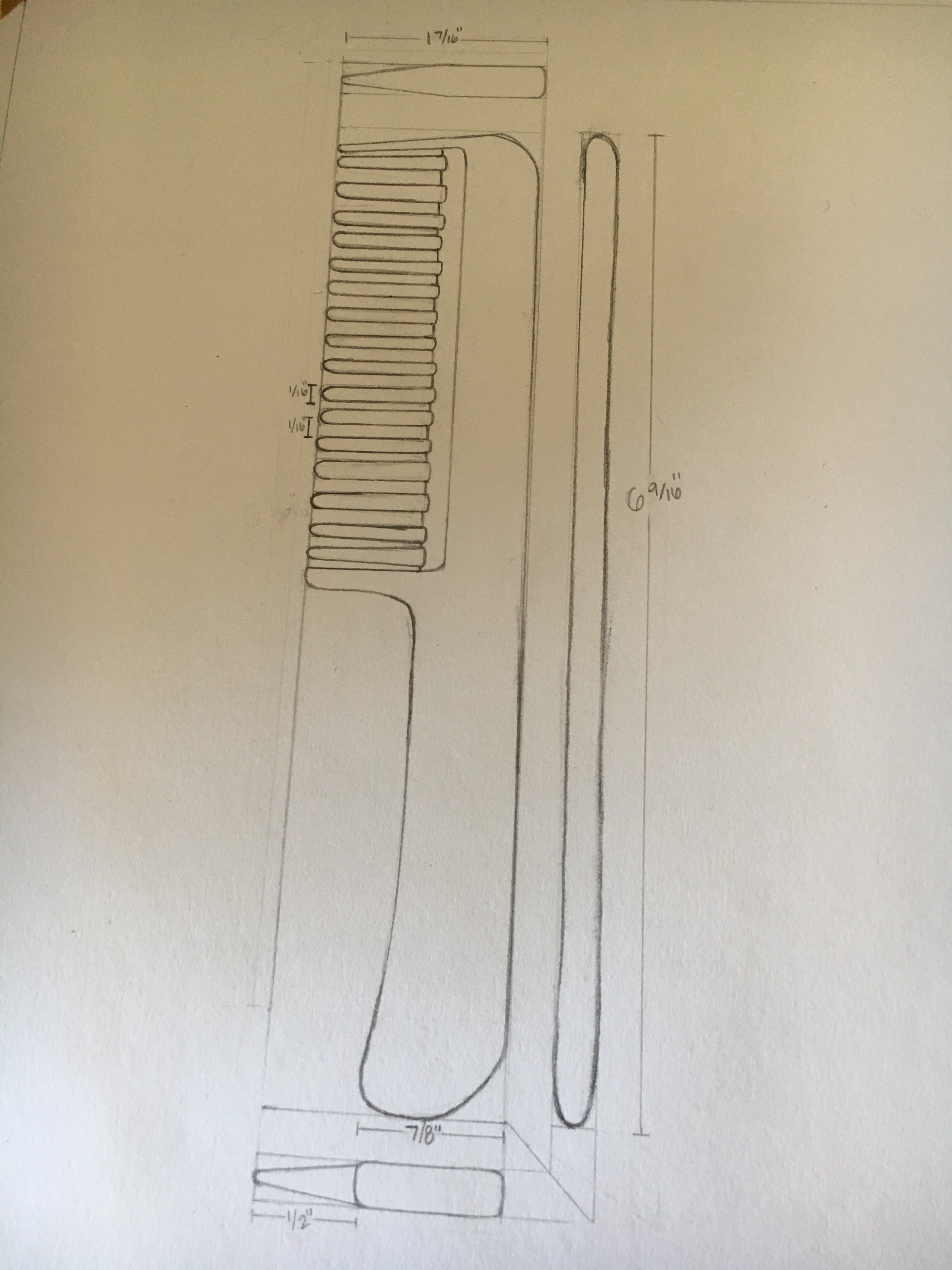 Technical Drawing – Hair Comb