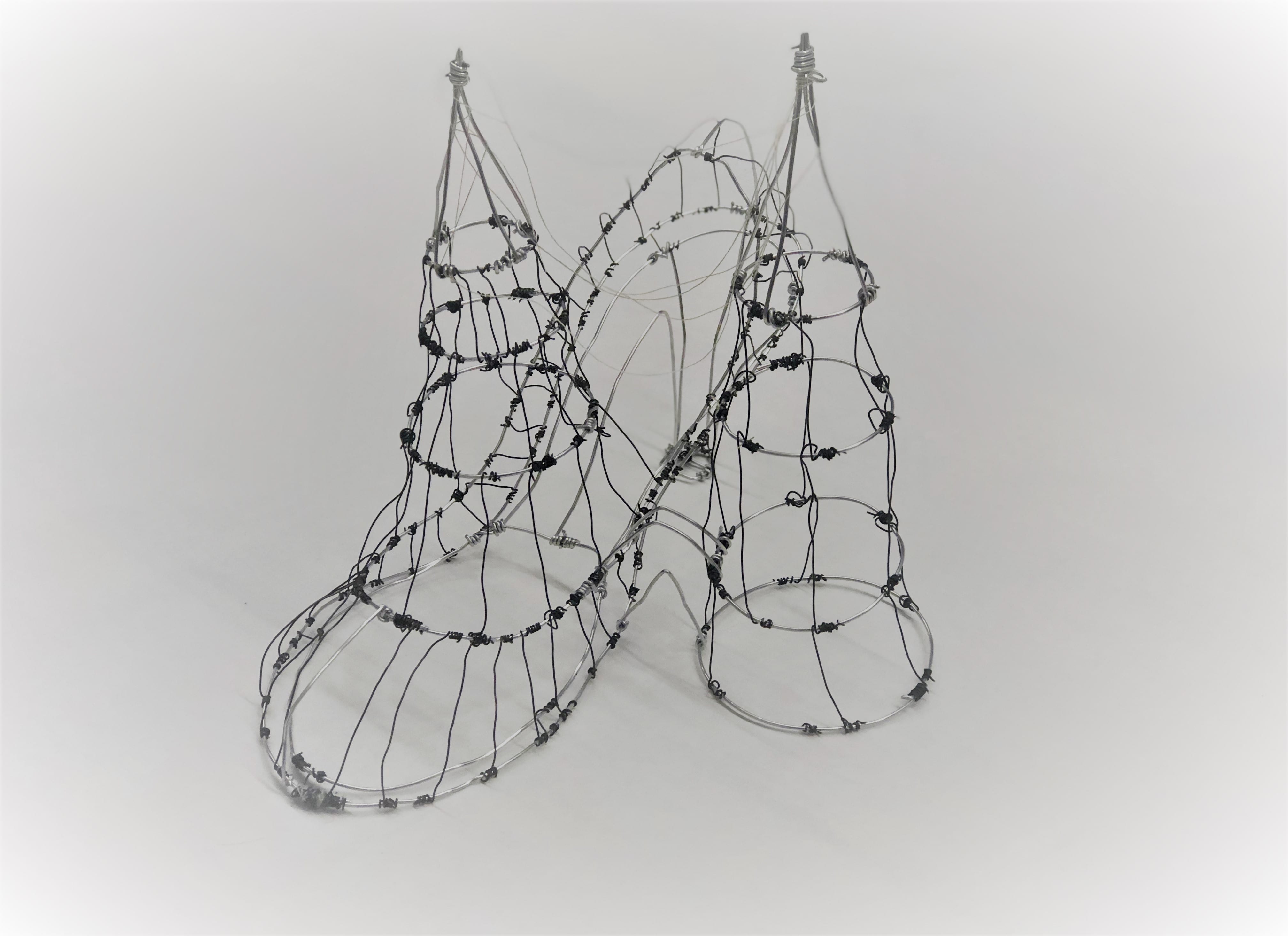 Space/Materiality – Wire Shoe Sculpture