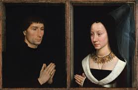 Tommaso di Folco Portinari (1428–1501); Maria Portinari (Maria Maddalena Baroncelli, born 1456).  By Hans Memling
