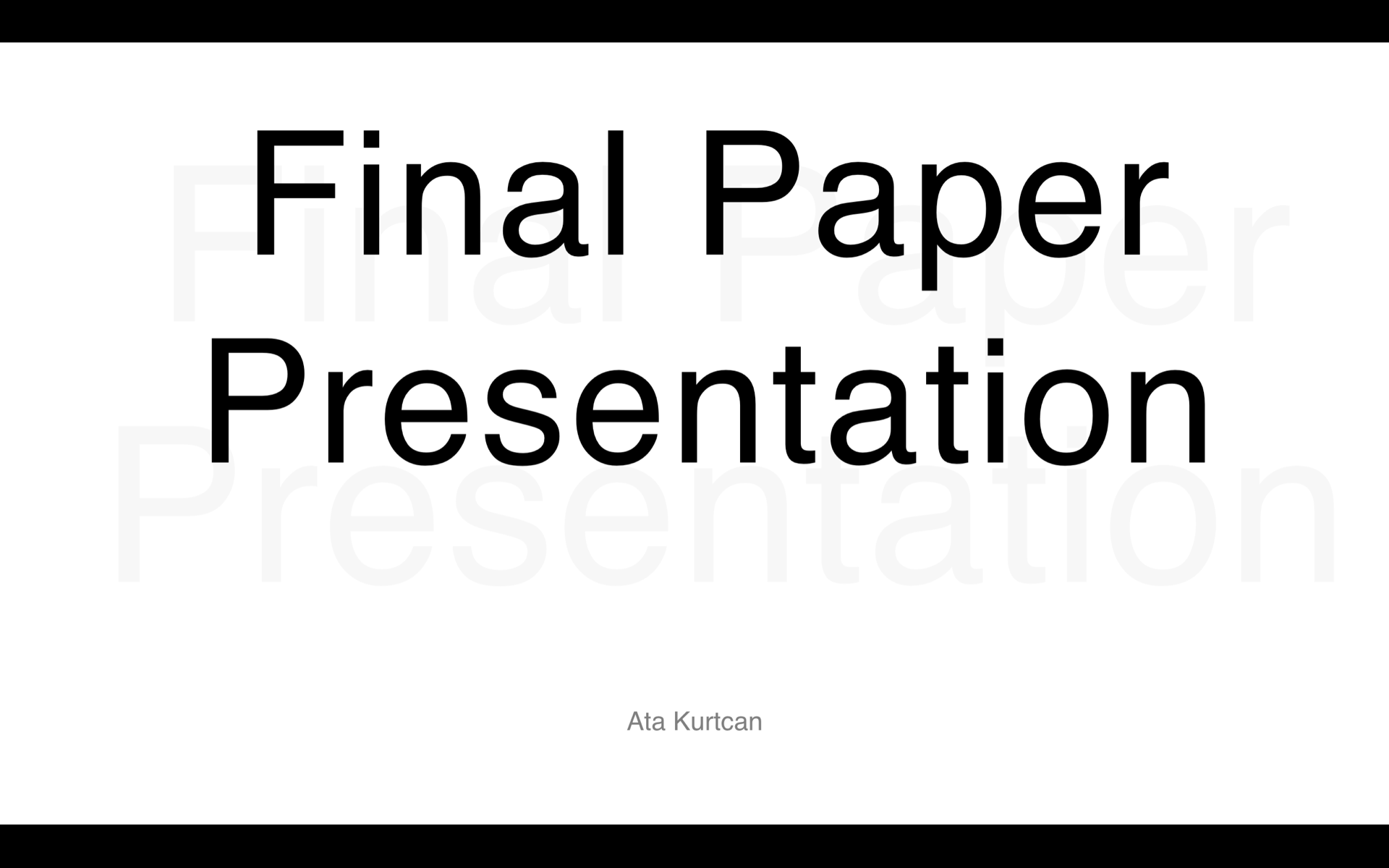 Final Paper Presentation