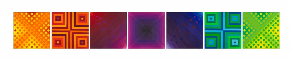 Colour Metamorphosis March 2014, Acrylics on Wood, 320 x 40 cm