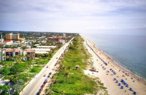 Aerial photo of coastline and beach