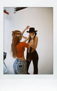 me working! styling Layna Williams in a western look.