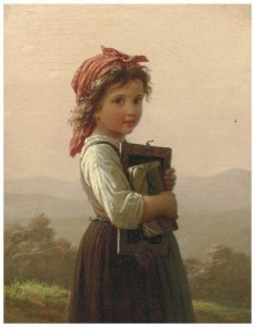 Little Schoolgirl by Johann Georg Meyer von Bremen, famous German artist