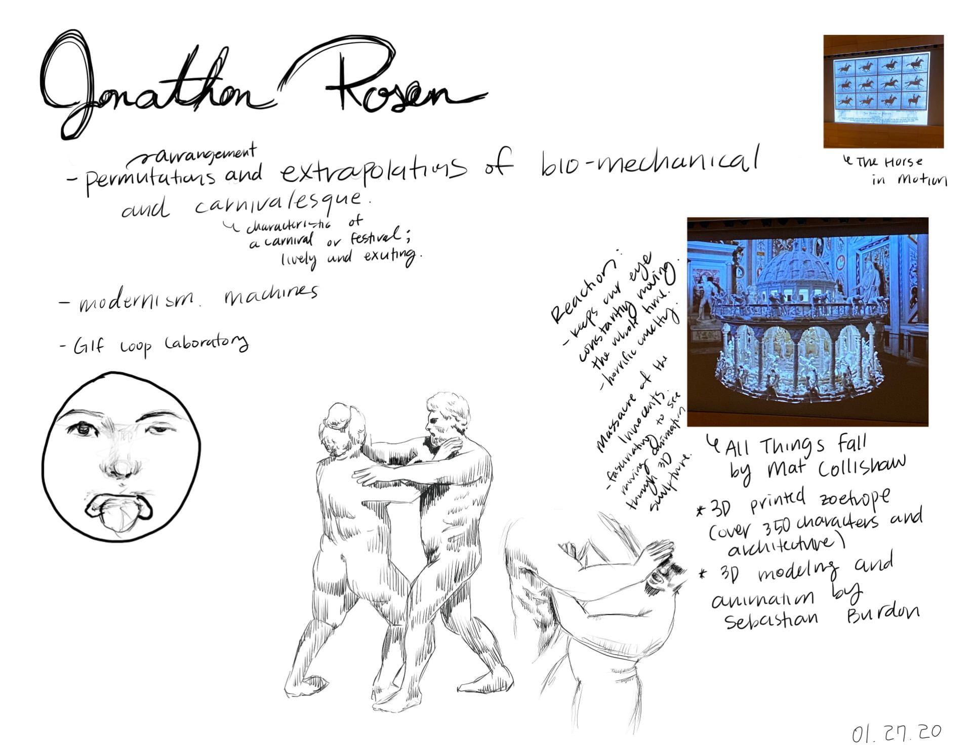 Week 1 Jonathon Rosen lecture sketchbook