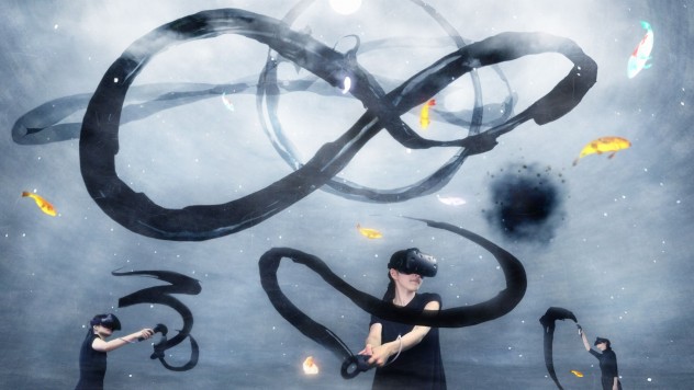 Spatial Calligraphy: Circle, Infinity Circle, teamLab, 2016, Sculpture in VR (Virtual Reality), Sound: Hideaki Takahashi 