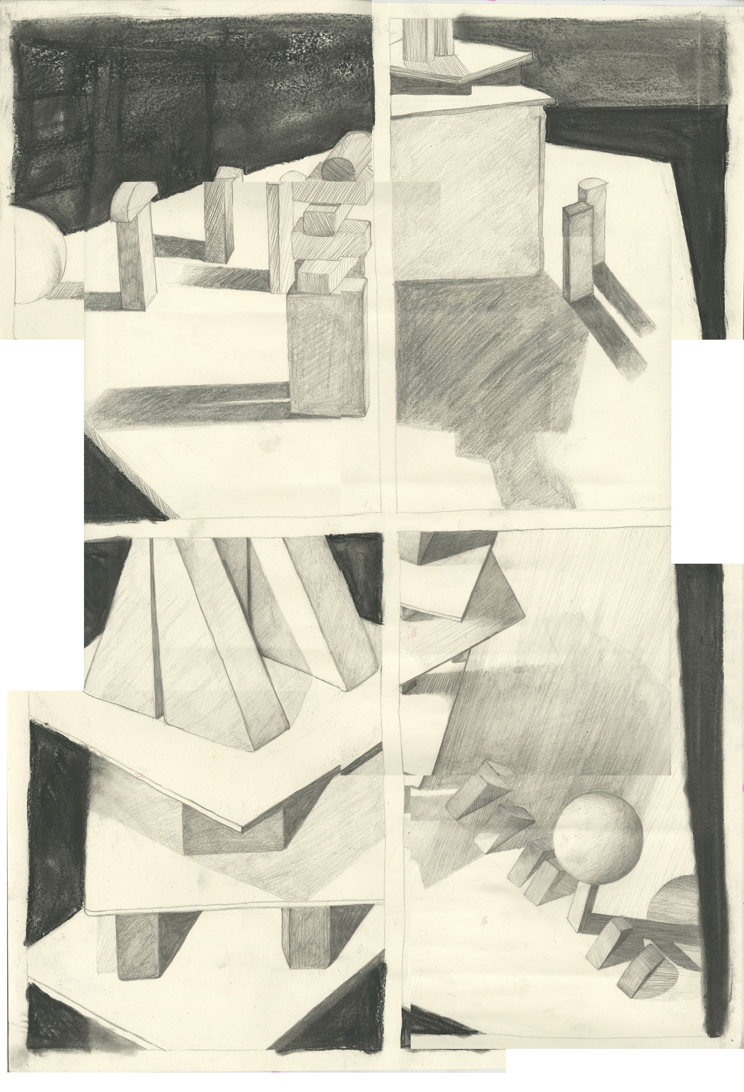 Class: Drawing: Tonal drawing of blocks