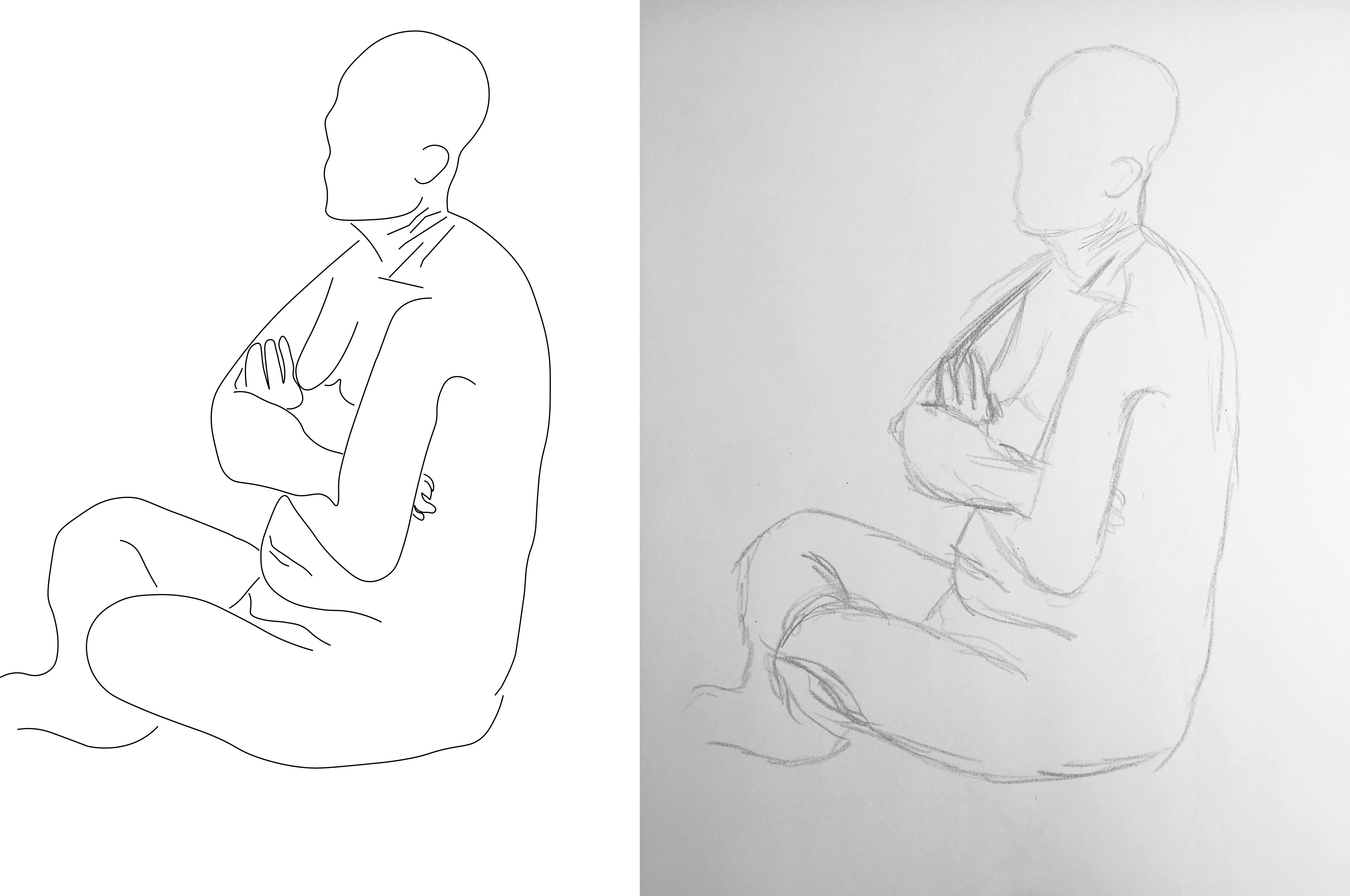 Blind Contour Drawings and Gesture Drawings on Illustrator
