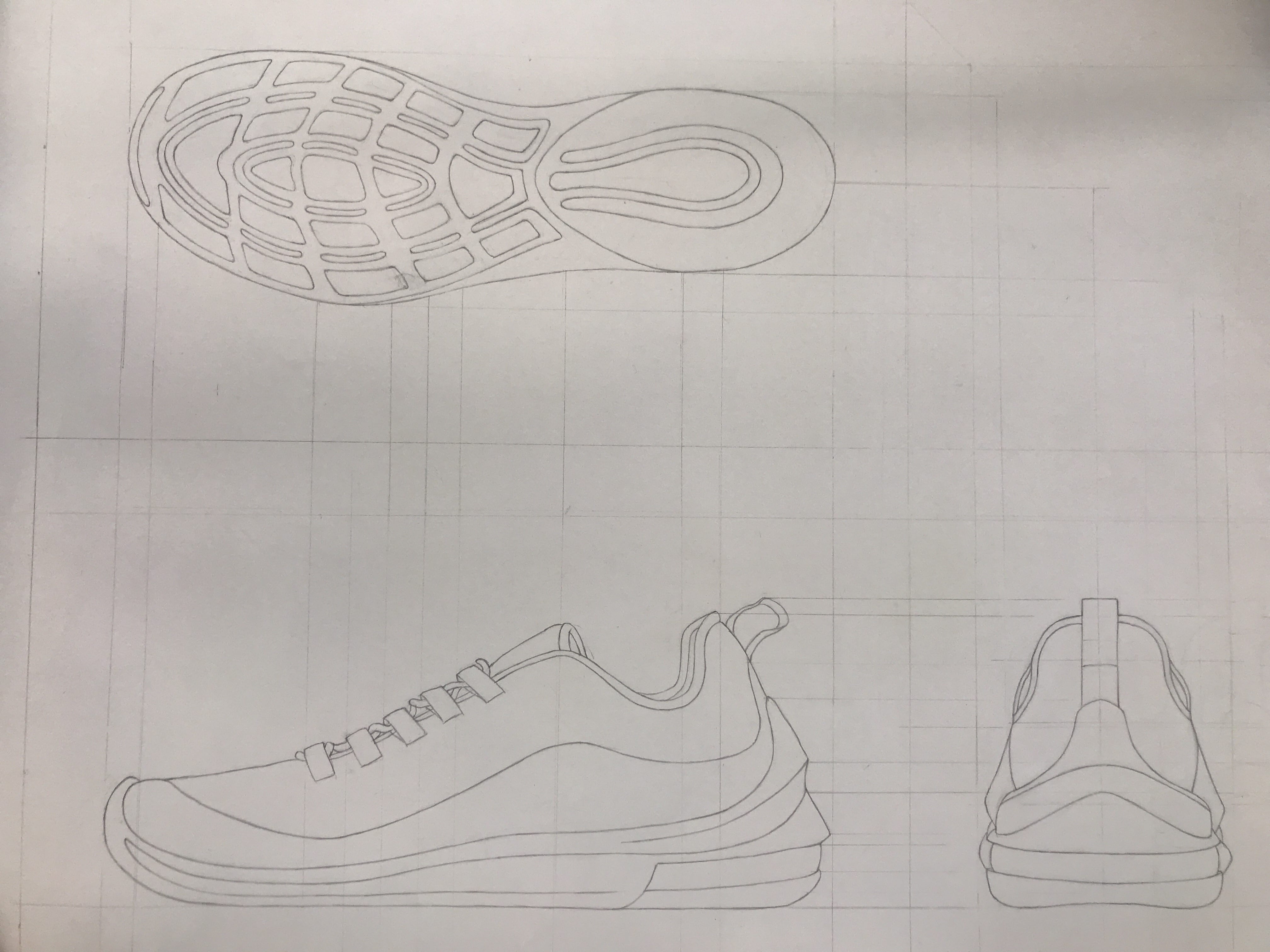 Space/ Materiality (Orthographic Shoe Drawing)