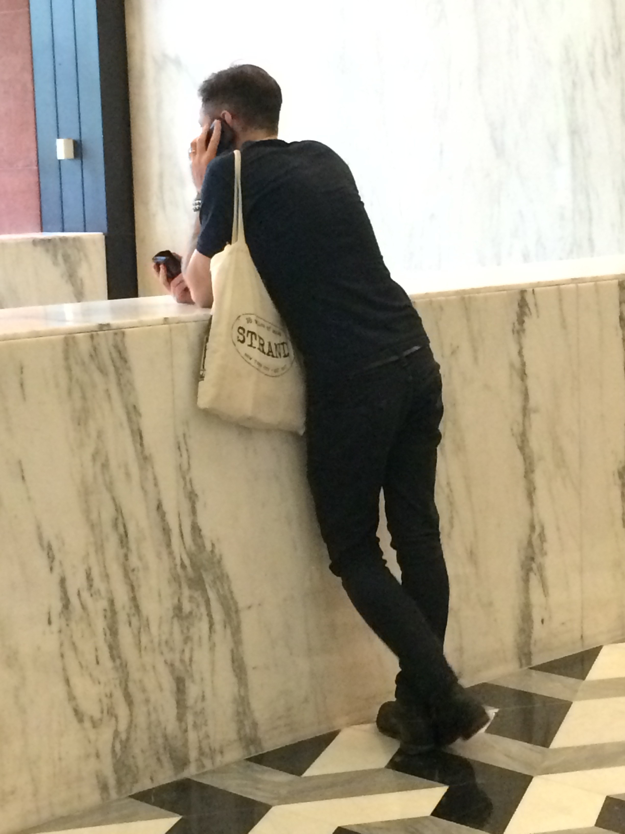 Pictures of People on Their Phones at Bobst Library