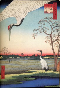 Hiroshige. Cranes 