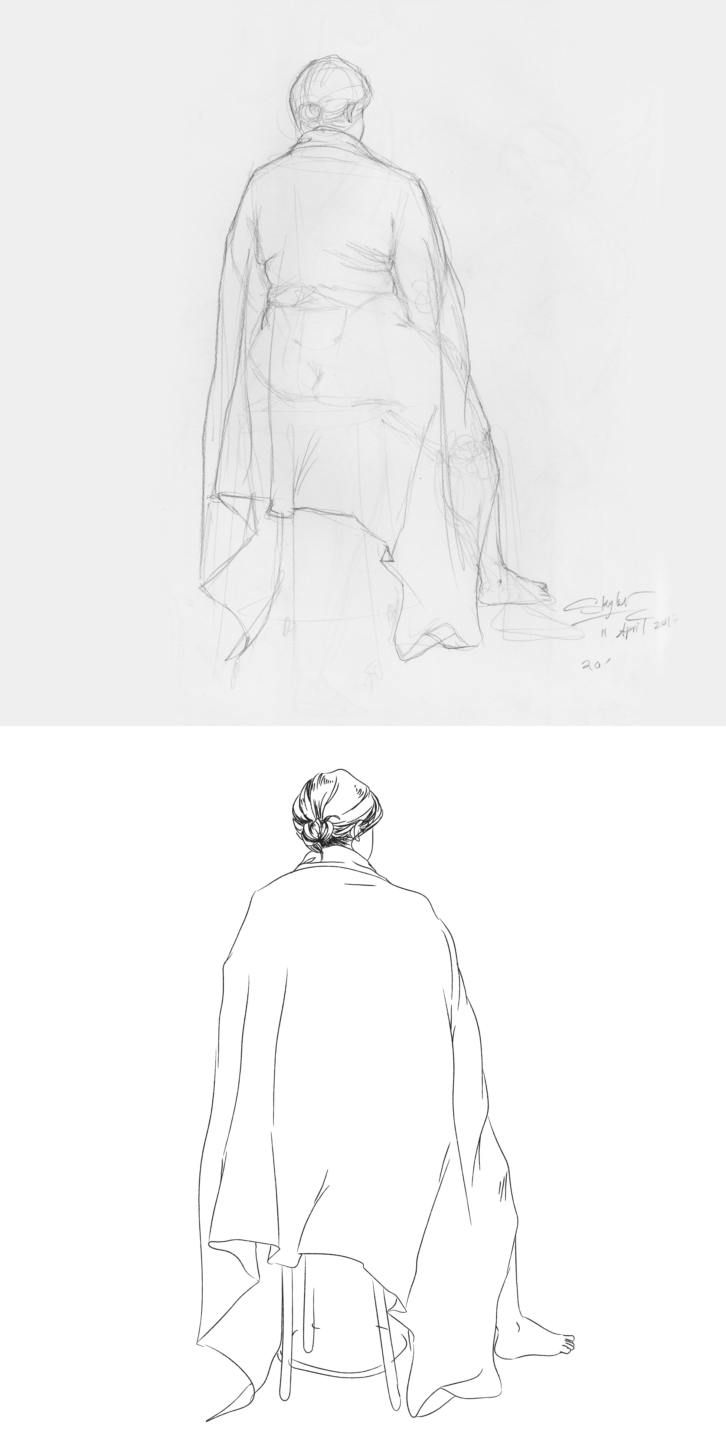 Garment Study: Charcoal, Graphite, and Adobe Illustrator CC | Drawing & Imaging