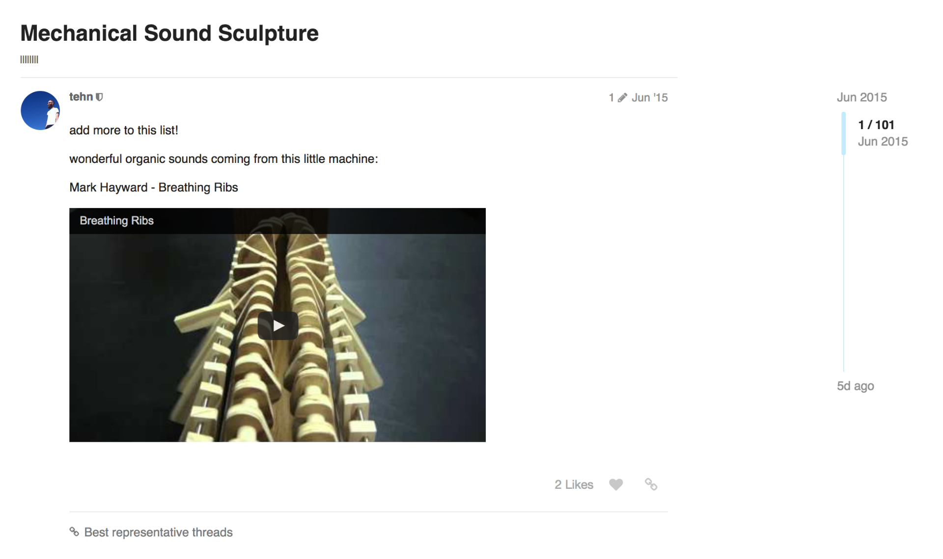 Thread about Mechanical Sound Sculpture