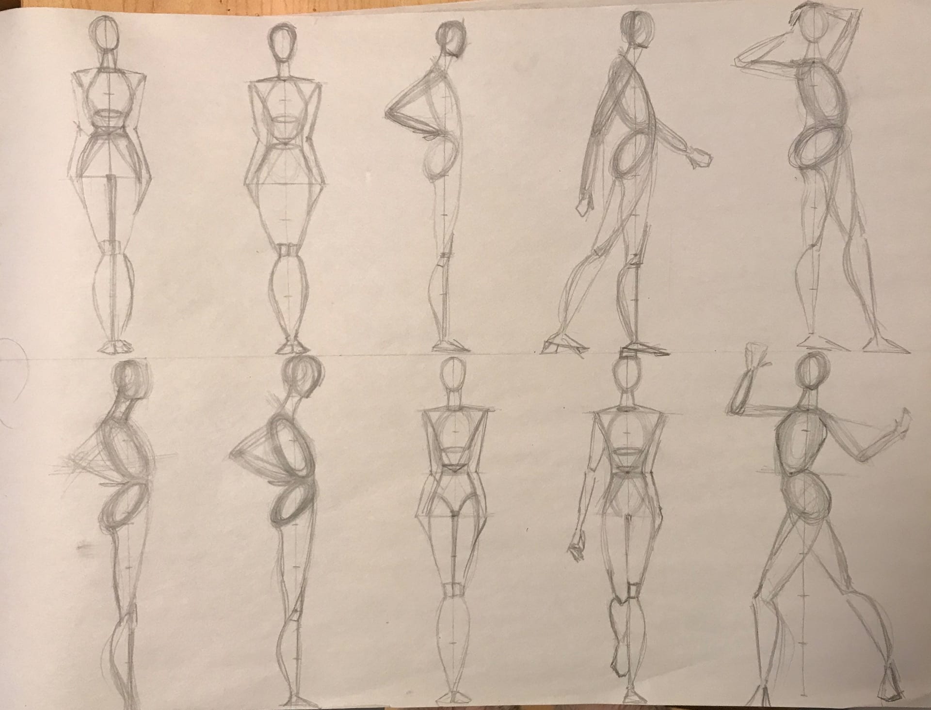 Drawing F&F Week 1 – Intro to Fashion Figure proportions