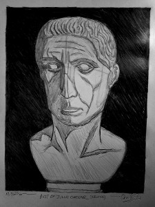 Redone Julius Caesar Bust Drawing