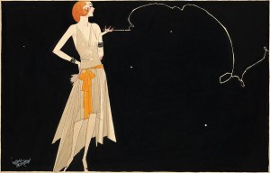 1920s Illustration - Smoking Flapper