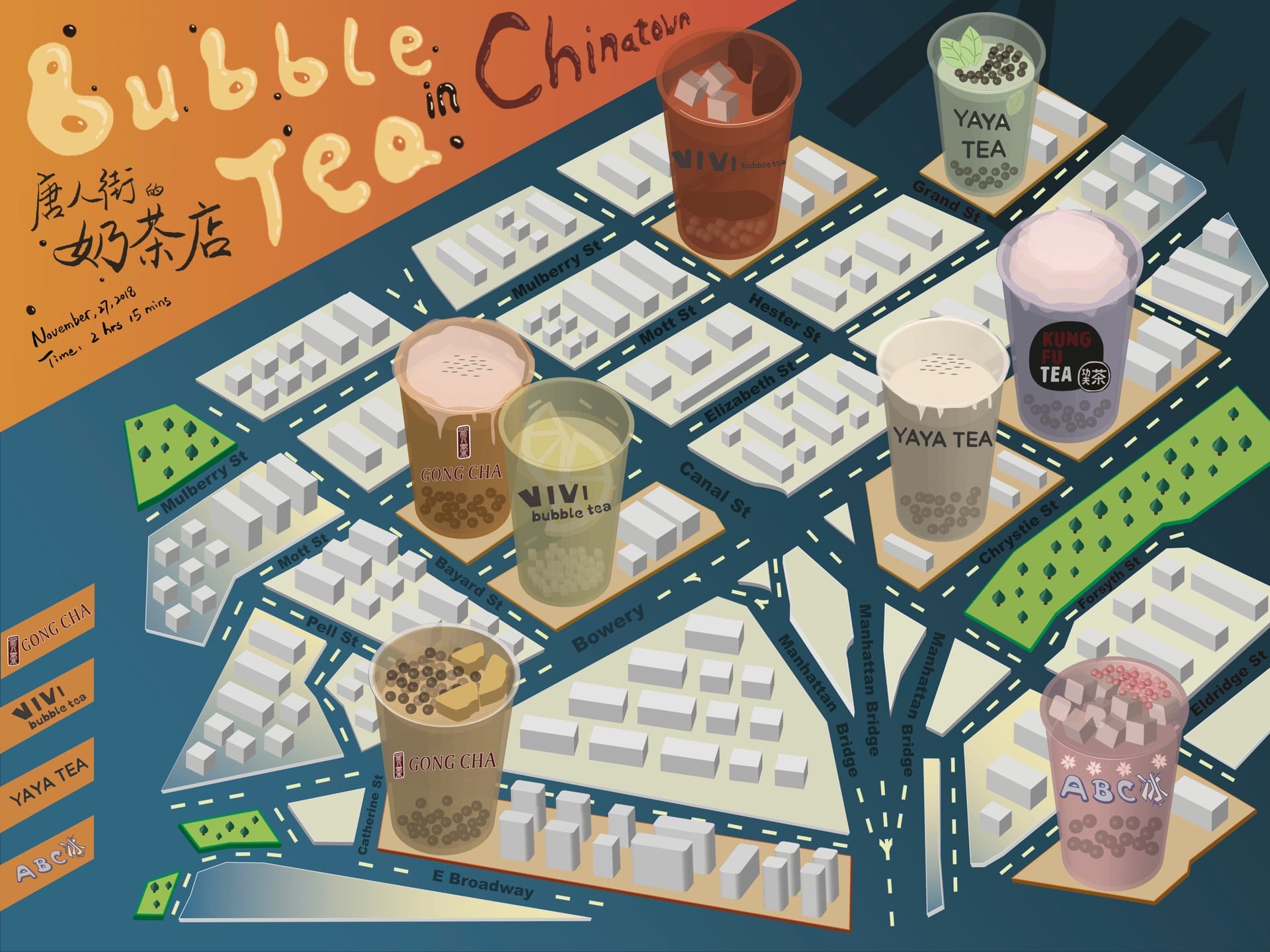 Bubble Tea map of Chinatown