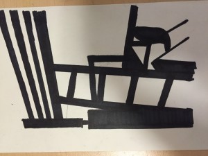 Curvilinear negative space drawing