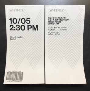 Whitney Museum ticket