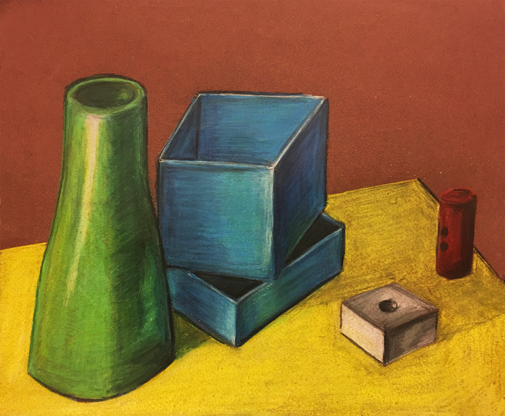 Objects in color pencil exercise