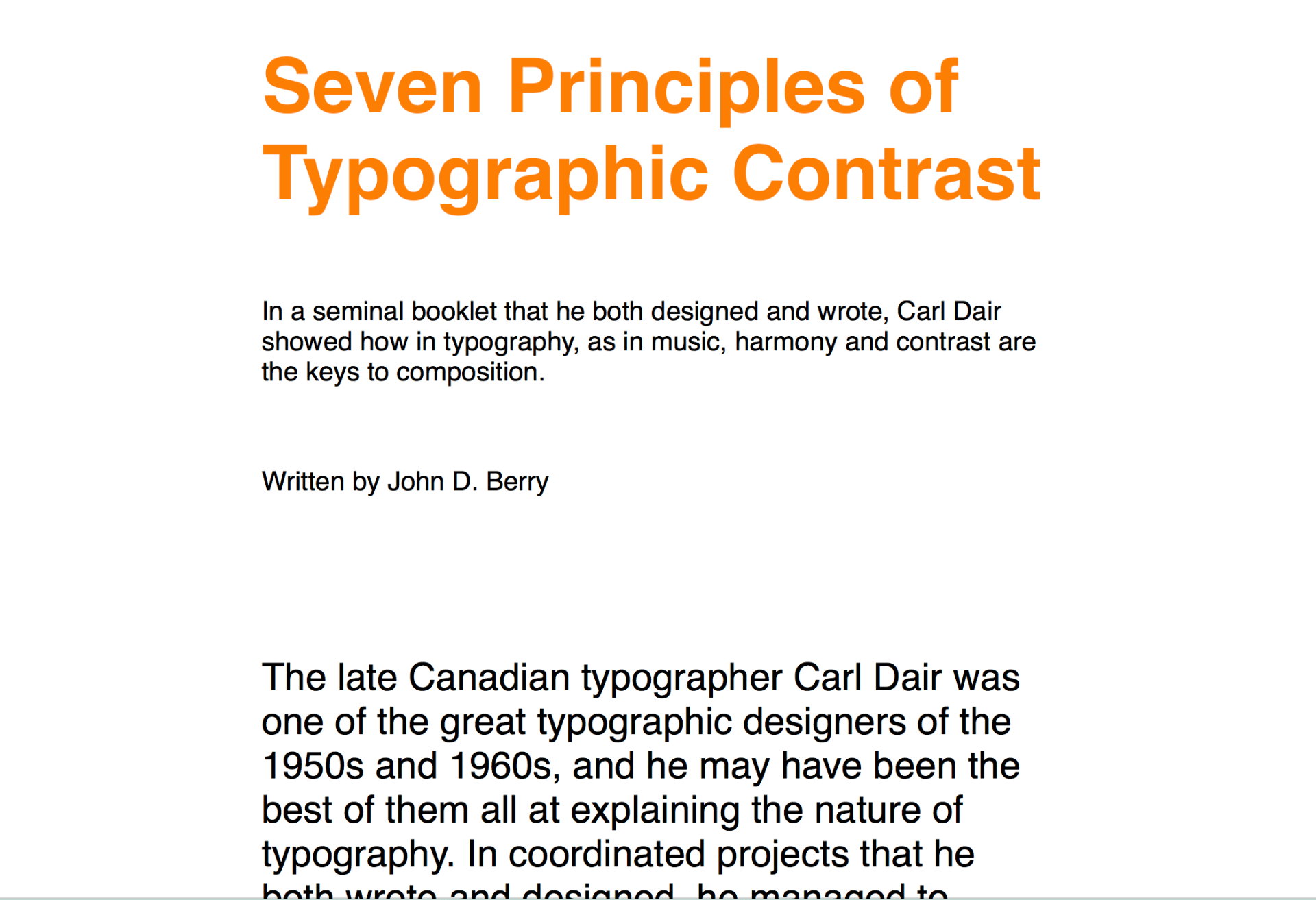 Seven Principles of Typographic Contrast